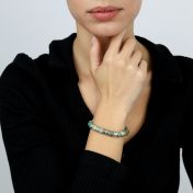 Kruis Vrouwen Naam Armband Met Turkoois Stenen [Sterling Zilver]