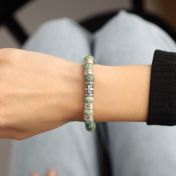 Kruis Vrouwen Naam Armband Met Turkoois Stenen [Sterling Zilver]