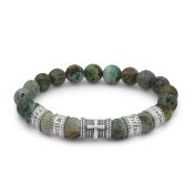 Kruis Vrouwen Naam Armband Met Turkoois Stenen [Sterling Zilver]