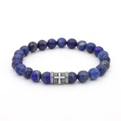Kreuz Herrenarmband aus Lapislazuli  