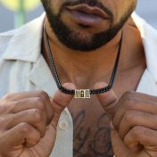 Cross Dark Cuban Link Chain With Names [18K Gold Plated] - 6mm