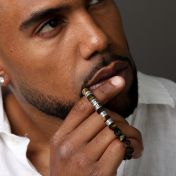 Cross Men Name Bracelet with Green Tiger Eye Stones [Silver]