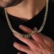 Cross Cuban Link Chain With Names - 8mm [18K Gold Plated]