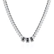 Kubanische Panzerkette mit Namen und Kreuz Charm - 5mm [Sterlingsilber]