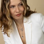 Eternity Circle Cross Necklace with Names [Sterling Silver]