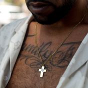 Collier Croix avec Nano Bible pour Homme - Vermeil 18ct