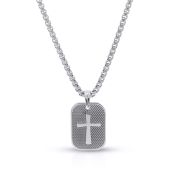 Kruis Tag Ketting [Sterling Zilver]