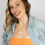 Personalisierte Kette mit Kreuz [750er vergoldet]