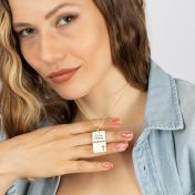 Personalisierte Kette mit Kreuz [750er vergoldet]