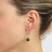 Crown Hoop Earrings - 3 Crystals [18K Gold Vermeil]