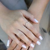  Bague Chevron Cristal [Argent 925]