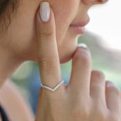  Bague Chevron Cristal [Argent 925]