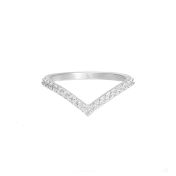  Bague Chevron Cristal [Argent 925]