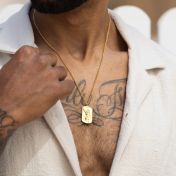 Crucifix Tag Men Name Necklace [18K Gold Plated]