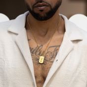 Crucifix Tag Men Name Necklace [18K Gold Plated]