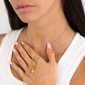 Talisa Bar Crystal Necklace [18K Gold Plated]