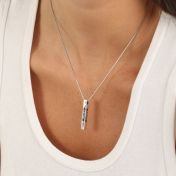 Talisa Bar Crystal Necklace [Sterling Silver]