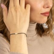 Crystal Cross Bracelet - Black Cord [18K Gold Plated]