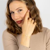 Crystal Cross Bracelet - Yellow Cord [Sterling Silver]