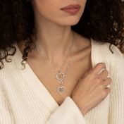 Crystal Heart Initial Necklace [Sterling Silver]