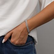 Sparkling Cuban Chain Bracelet [Sterling Silver]