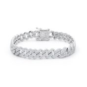 Sparkling Cuban Chain Bracelet [Sterling Silver]
