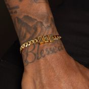 Cuban Link Chain Name Bracelet With Cross [18K Gold Vermeil]