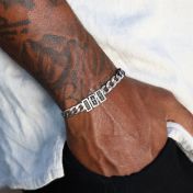 Cuban Link Chain Name Bracelet With Cross