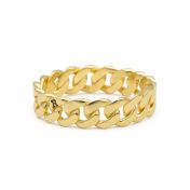 Cuban Link Chain Ring - 14 Karat Gold