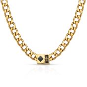 Cuban Link Chain with Cross & Nano Bible for Men – 8mm [Gold Plated]