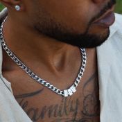 Cross Cuban Link Chain with Iced Charms