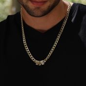 Cross Cuban Link Chain With Names - 8mm [18K Gold Plated]