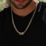 Infinity Charm Cuban Link Chain With Names - 18K Gold Plated