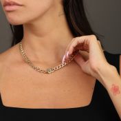 Kubanische Panzerkette mit Gravur [750er vergoldet]