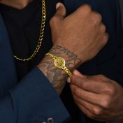 Cuban Link Chain Map Bracelet [18K Gold Vermeil]