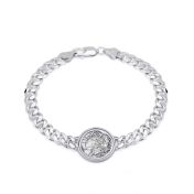 Cuban Link Chain Map Bracelet [Sterling Silver]