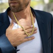 Kubanische Panzerkette mit Nano-Bibel für Herren – 8mm [vergoldet]