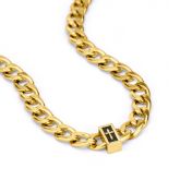 Cuban Link Chain with Cross for Men – 8mm [Gold Plated]