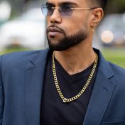 Kubanische Panzerkette mit Nano-Bibel für Herren – 8mm [vergoldet]