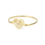 Bracelet Jonc Carte Liens du Cœur - Vermeil 18ct 