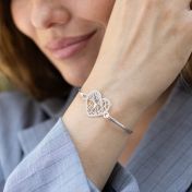 Ties of the Heart Map Bangle Bracelet [Sterling Silver]