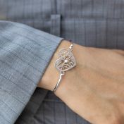 Ties of the Heart Map Bangle Bracelet [Sterling Silver]