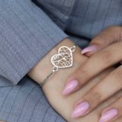 Ties of the Heart Map Bangle Bracelet [Sterling Silver]
