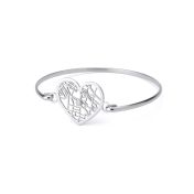 Ties of the Heart Map Bangle Bracelet [Sterling Silver]