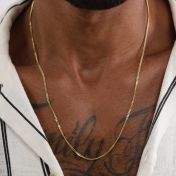 Curb Chain Necklace for Men - 14 Karat Gold