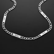 Figaro Chain Men Name Necklace - Stainless Steel