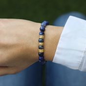 Bracelet Sodalite avec Prénom pour Femme [Plaqué Or 18ct]