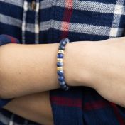 Bracelet Sodalite avec Prénom pour Femme [Plaqué Or 18ct]