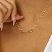 Talisa Italic Name Necklace with Diamond [18K Gold Vermeil]