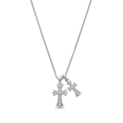 Luminous Double Cross Necklace